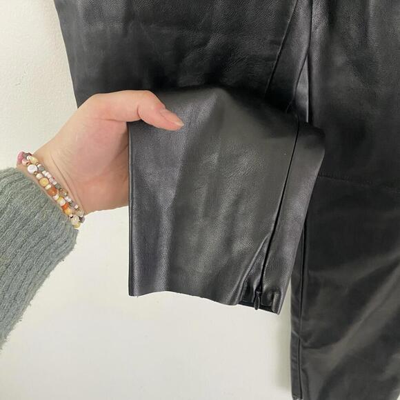 LULUS black high rise leather straight leg pants - Picture 4 of 6